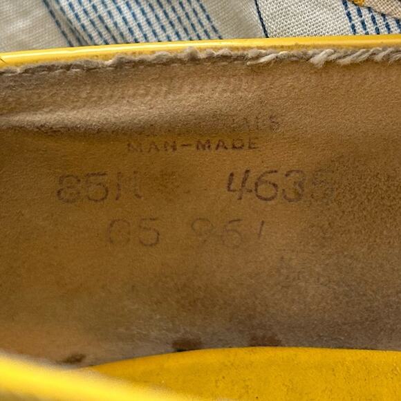 Di Ferlito Originals Yellow & White Patent Heels w Rosettes - Picture 5 of 11